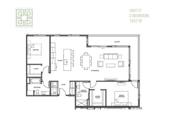 the floor plan of the condo