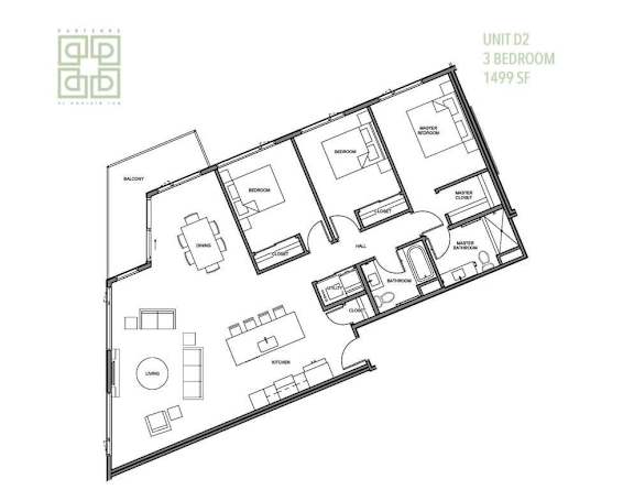 a floor plan of a house is shown on a white
