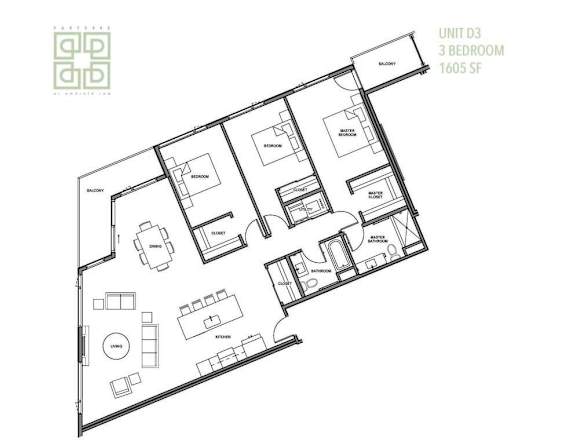 a floor plan of a unit with roommates