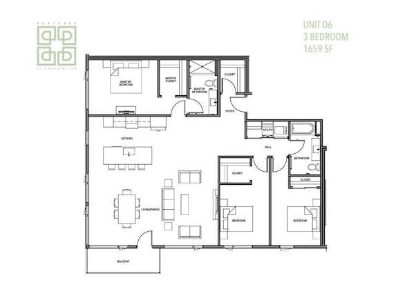 the floor plan of the condo