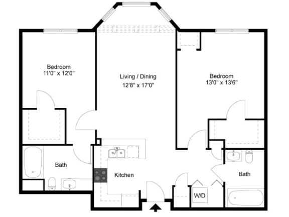 a floor plan of a house with a bedroom and a living room