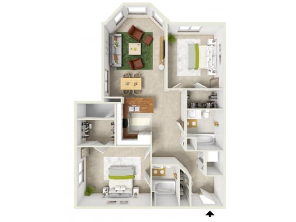 a floor plan of a house with a bedroom and a living room