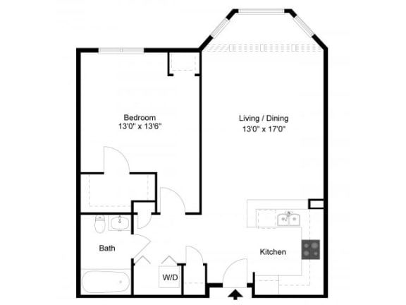 a floor plan of a house with a bedroom and a living room