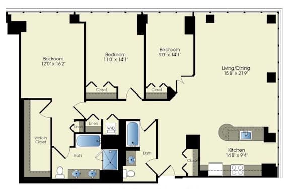 the blueprint of a floor plan of a house