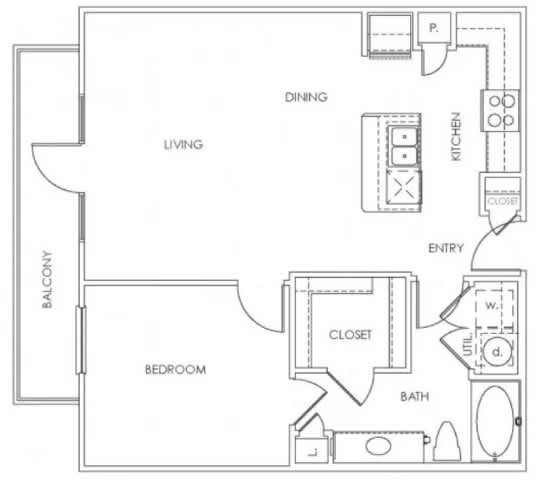 a floor plan of a living room and a bedroom