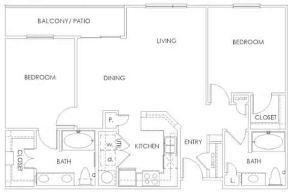 a blueprint of a floor plan with bedrooms and a library