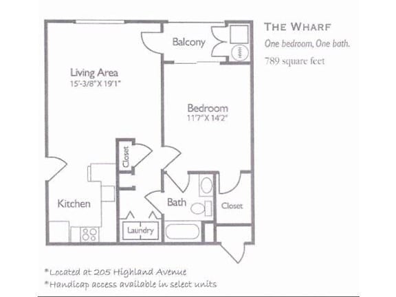 the whip floor plan  one bedroom one bath