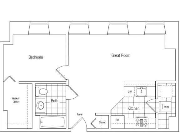 the floor plan of the apartment is shown in this drawing