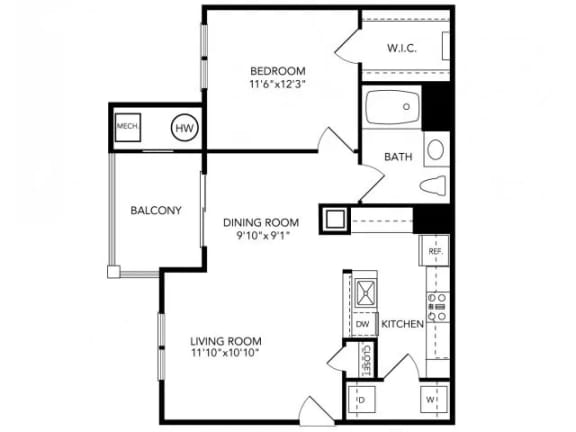 a floor plan of a house with a bedroom and a living room