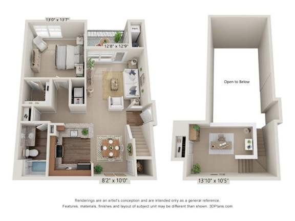 A floor plan of a two-bedroom apartment with dimensions and a disclaimer at the bottom.