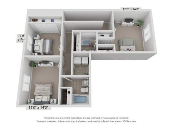 a floor plan of a 2100 sqft apartment
