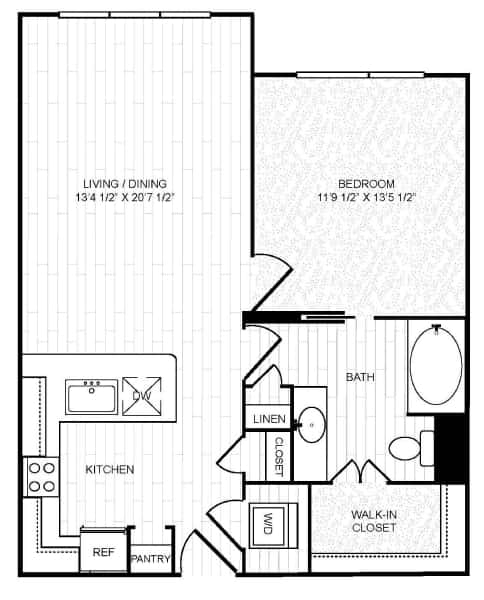 A black and white floor plan of a house with labeled rooms.