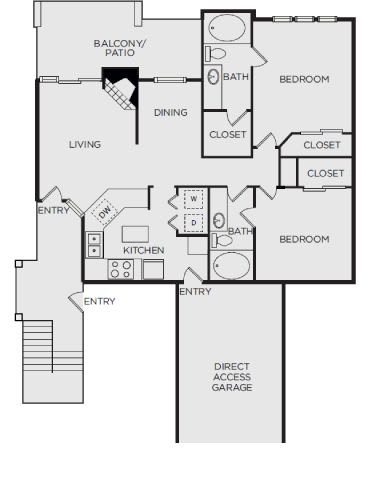 a floor plan of a house with a bedroom and a living room