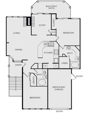 a floor plan of a small house with a bedroom and a living room
