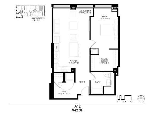 A black and white image of a floor plan for an apartment.