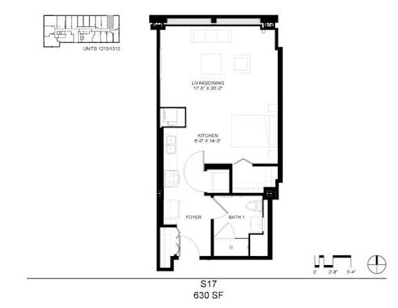 A black and white image of a floor plan for an apartment.