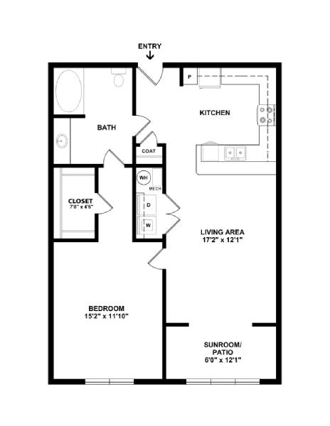 A black and white image of a floor plan for a home.