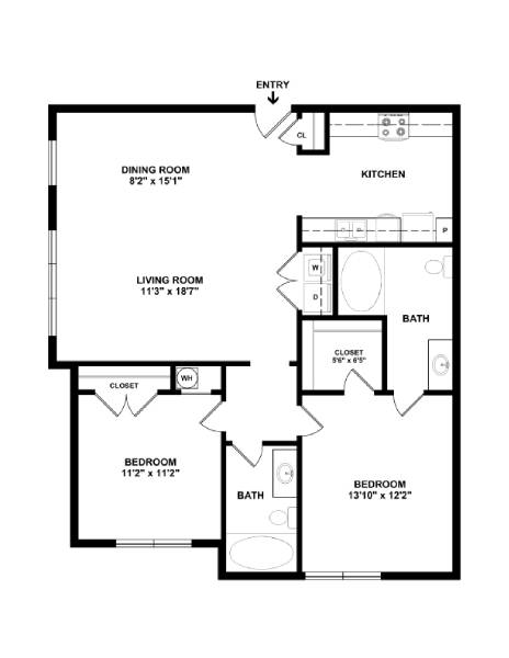 A black and white image of a house floor plan.