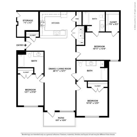 A black and white floor plan of a house with labeled rooms.