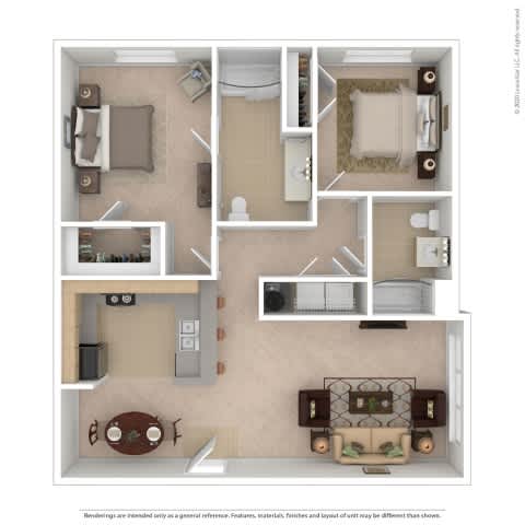 A floor plan of a house with a kitchen, living room, dining room, and bathroom.