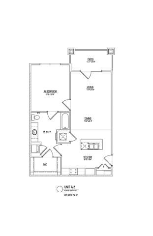 A floor plan of a residential unit with labeled rooms.