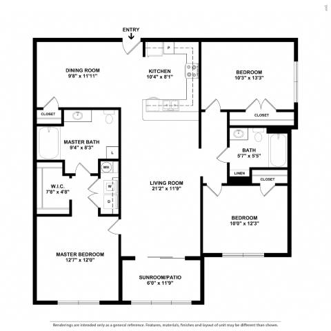 A black and white image of a floor plan for a house.