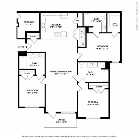 A black and white floor plan of a house with labeled rooms.