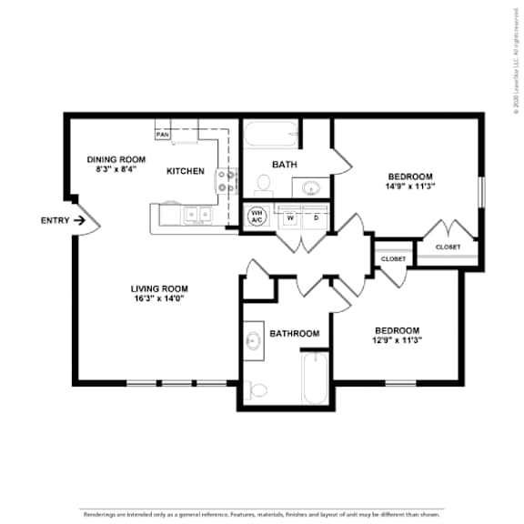 A black and white image of a floor plan for a house.