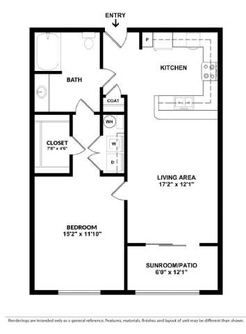 A black and white image of a floor plan for a home.