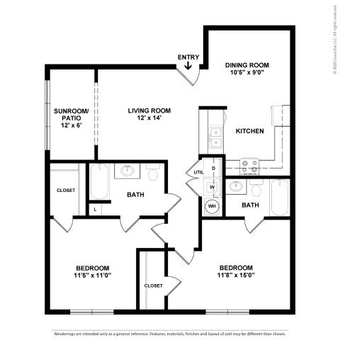 A black and white floor plan of a house with labeled rooms.