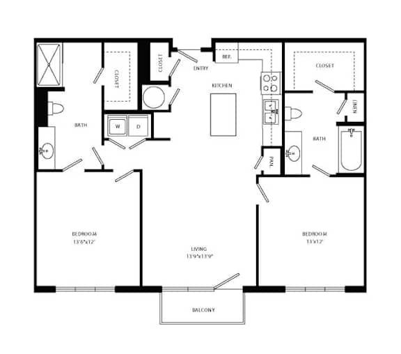 A black and white image of a floor plan for a house.