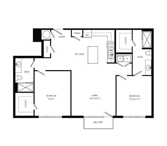 A black and white image of a house floor plan.
