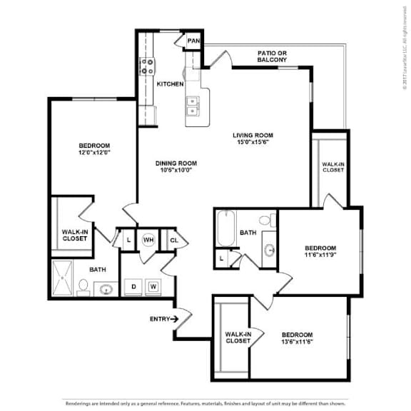 A black and white image of a floor plan for a home.