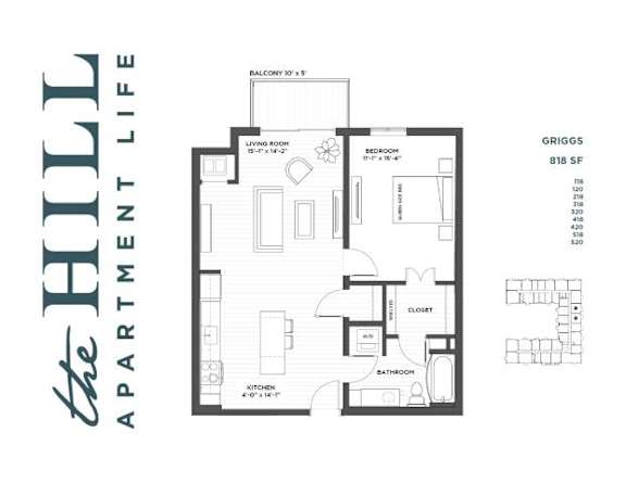 A floor plan for apartment life at The Junction.