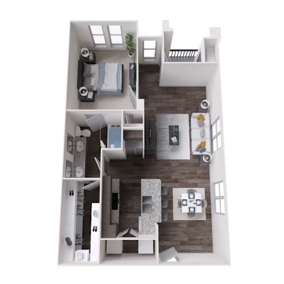 One bedroom apartment floor plan at The Carson at Twin Creeks, apartments for rent in Allen, TX