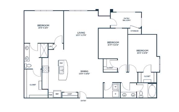 A black and white image of a house floor plan.