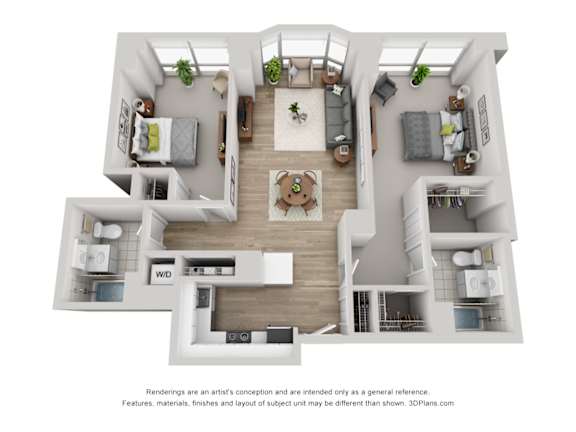 a 3 bedroom floor plan is shown in this image