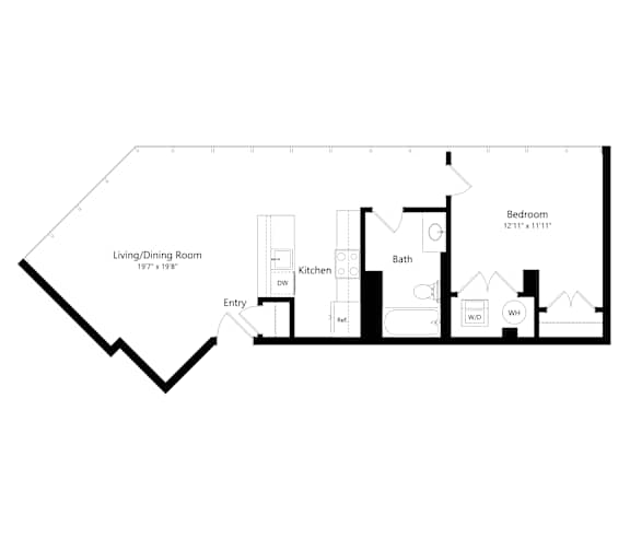 a floor plan of a house with a black line showing the flooring and floor