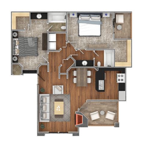 A detailed floor plan of a house showing the layout of the rooms.