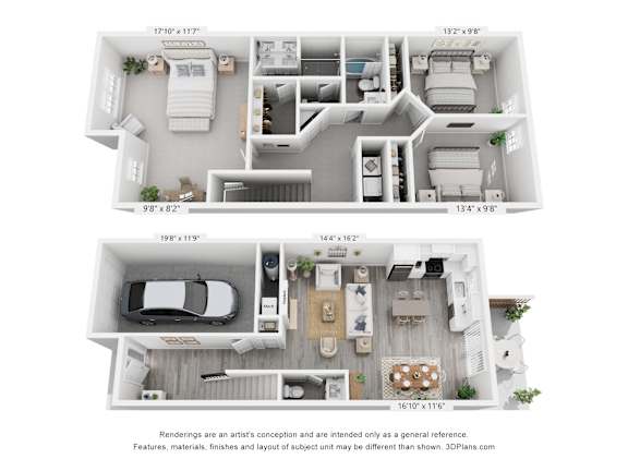 A floor plan of a two-story house with dimensions and a disclaimer at the bottom.