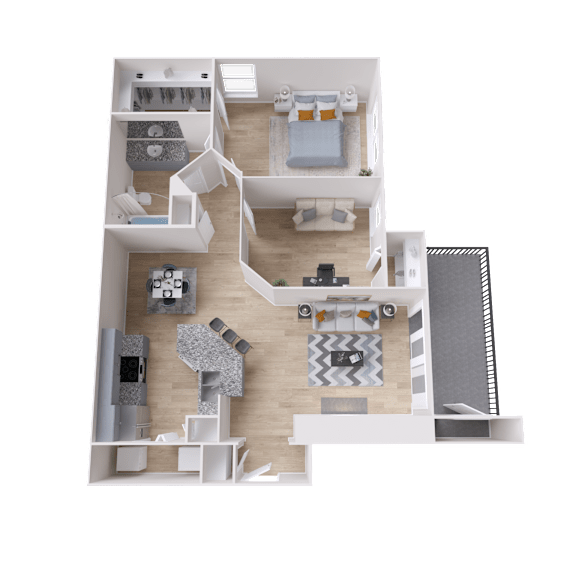 Two bedroom layout at The Lana, apartments for rent in North Dallas