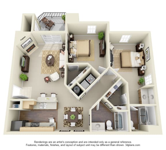 One to Three-BR Apartments in Overland Park, KS | Layouts