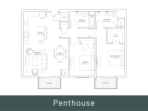 a floor plan of a house with bedrooms and a bathroom