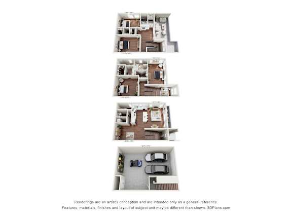 A series of four images showing different floor plans of a house.