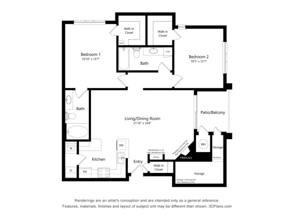 Westlake Greens 2 bed 2 bath 1093 sqft