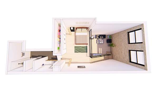 1 Bedroom 1.5 Bathroom C Floor plan 1 Bedroom 1.5 Bathroom C Floor plan at Bostad Apartments, Fargo, North Dakota 58102