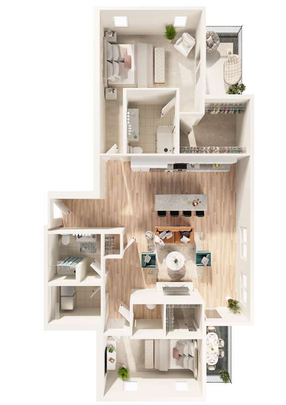 Jill Condo Floor Plan at Unite Apartments, North Dakota, 58103