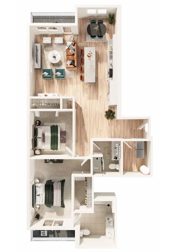 Loui Condo Floor Plan at Unite Apartments, North Dakota, 58103