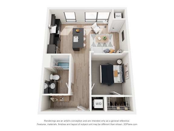 1 bed 1 bath at Riverhouse Apartments, Fargo, North Dakota
