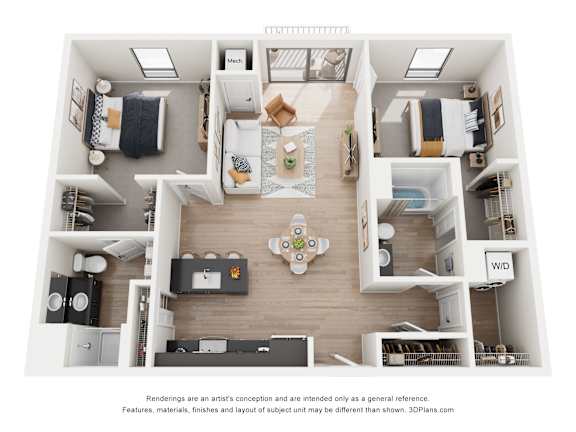2 bed 2 bath C at Riverhouse Apartments, Fargo, North Dakota